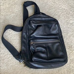 Fossil Leather Backpack (Crossbody strap)